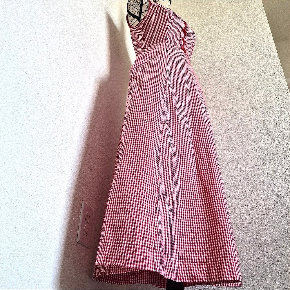 Rachel Zoe Red and White Gingham Midi Dress - Picture 9 of 15